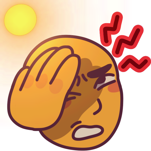 a person near a light source wincing and shielding their face with one hand. There are three red marks for pain by their head.